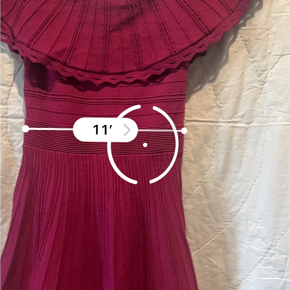 Ted Baker London Dilpree Fuchsia Off the Shoulder Knit Dress Sz:1 or XS - Picture 9 of 12